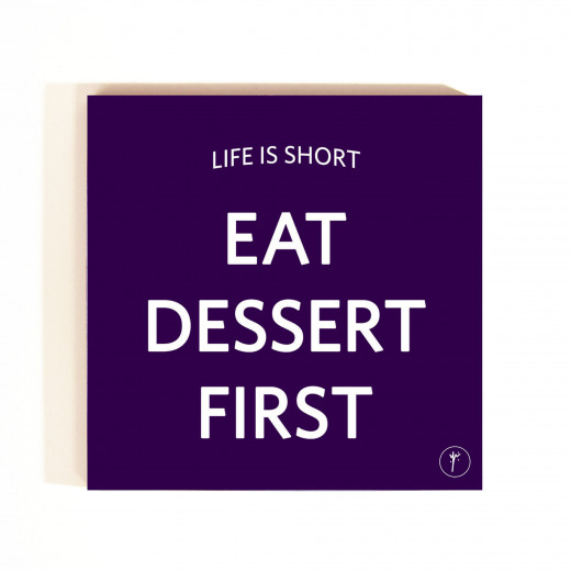 YM Sketch-Eat Dessert First Coasters