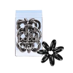 Invisibobble Nano Hair Styling Ring with Strong Grip, Non-soaking, Hair Accessories for Women- True Black (Pack of 3)