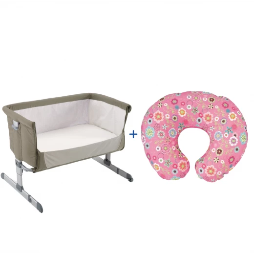 Chicco Next to Me Crib + Boppy Pillow - أزرق