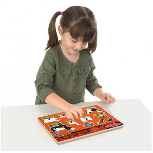 Melissa & Doug Farm Animals Sound Puzzle - 8 Pieces