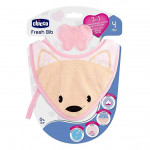 Chicco Fresh Bib, Teething Ring with Pink Bib