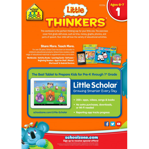 School Zone - Little Thinkers ages 6-7 skill areas include