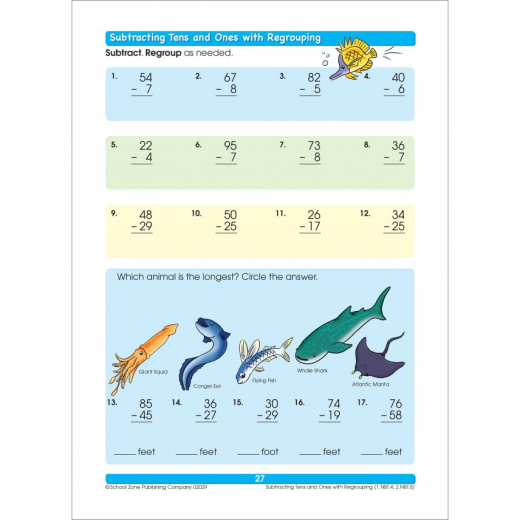 School Zone Addition & Subtraction 1-2 Workbook