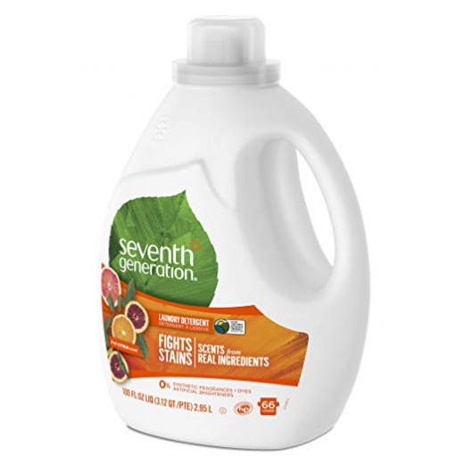 Seventh Generation Liquid Laundry Detergent, Fresh Citrus Scent 2.95L