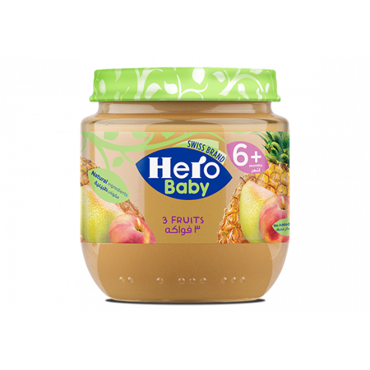 Hero Baby Fruit Puree 3 Fruits, 125 Gram