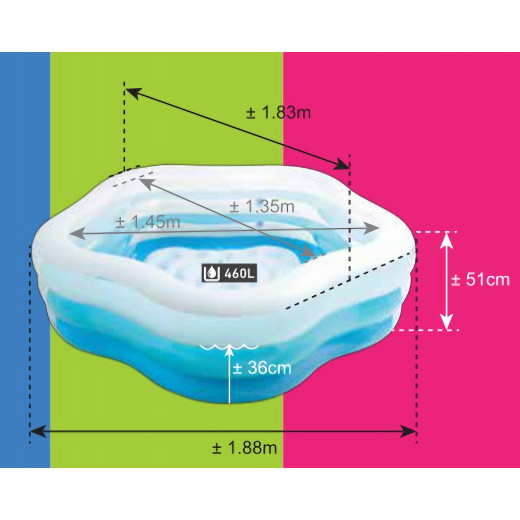Intex Summer Colors Pool It, 185 cm X 180 cm X 53 cm