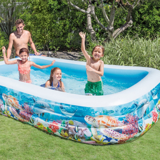 حوض سباحة قابل للنفخ ، 305 × 183 × 56 سم تصميم استوائي من انتكس  ، 999 لتر
