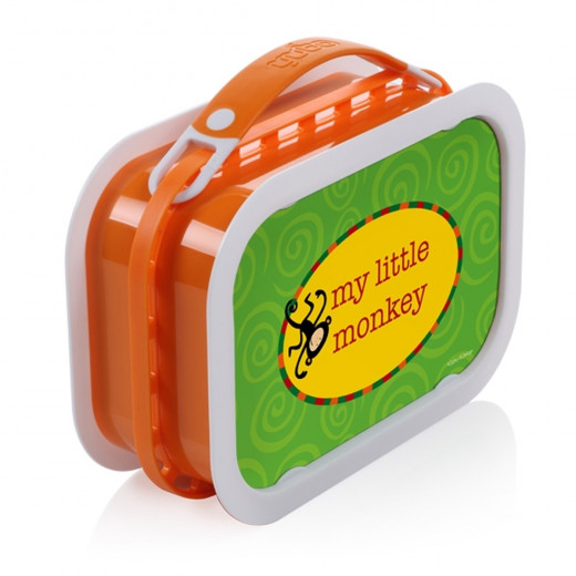 صندوق غداء يوبو ديلوكس - اللون: برتقالي بتصميم قردي الصغير