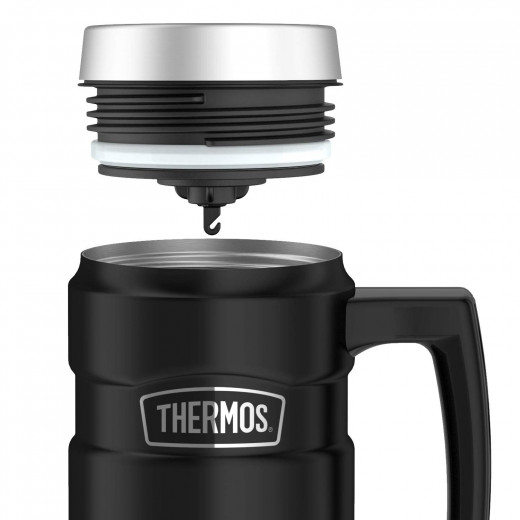 Thermos Stainless Steel King Vacuum Travel Mug, 470 ml, Matt Black