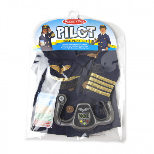 Melissa & Doug Pilot Role Play Costume Set, 3-6 years