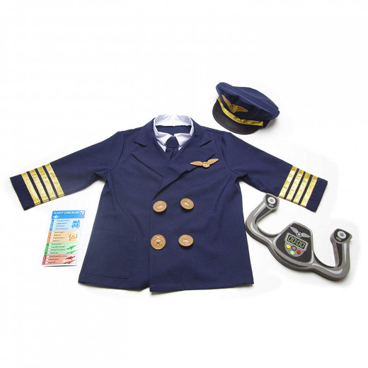 Melissa & Doug Pilot Role Play Costume Set, 3-6 years