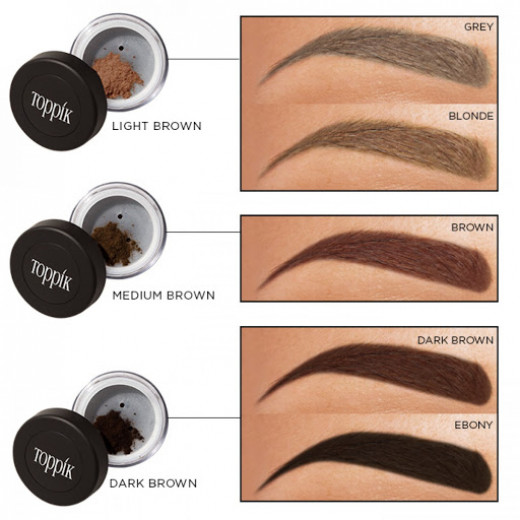 Toppik Brow Building Fiber Set, Medium Brown, 1 Each