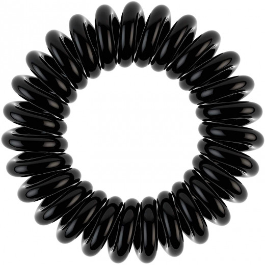 حلقة الشعر ذات القبضة القوية على شكل حلزوني ، أسود ، 3 روابط شعر لكل عبوة من من انفيزبوبل
