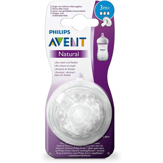 Philips Avent Natural Nipple 2 pcs, +3 m