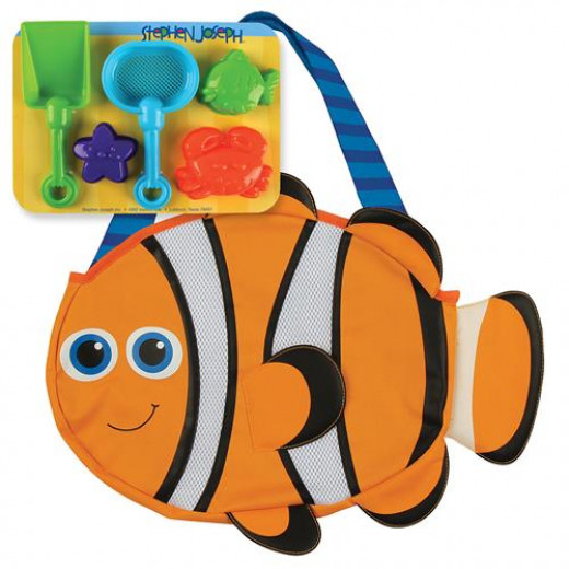 Stephen Joseph Beach Totes with Sand Toy Play Set, Clown Fish