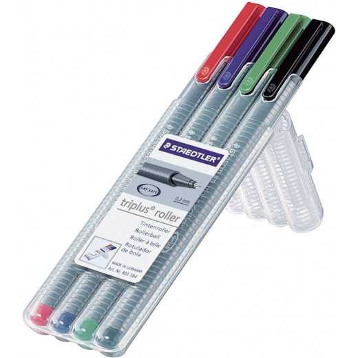 Staedtler Triplus Rollerball Pens Multicolor Pack of 4