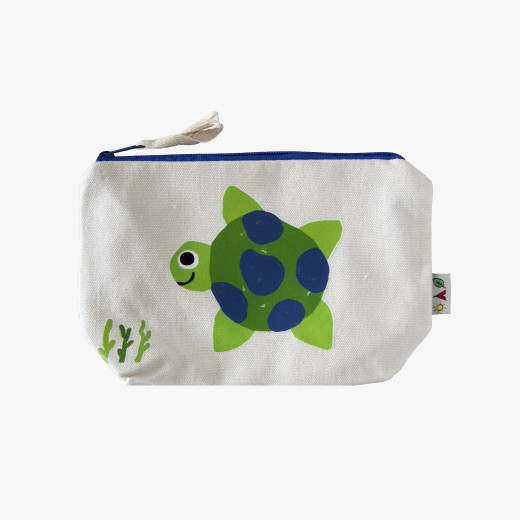 The Orenda Tribe Cotton Canvas Pouch, Turtle