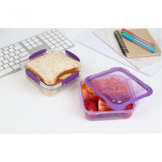 Sistema To Go Rectangle Lunch Stack Box, 1.24L - Pink