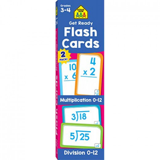School Zone Get Ready Flash Cards Multiplication & Division 2-pack, 112 يطاقة