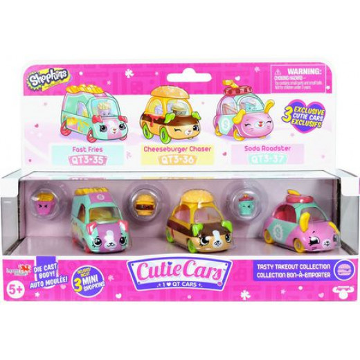 Shopkins Cutie Cars S2 3-pack, Dessert Drivers Collection, Assorted