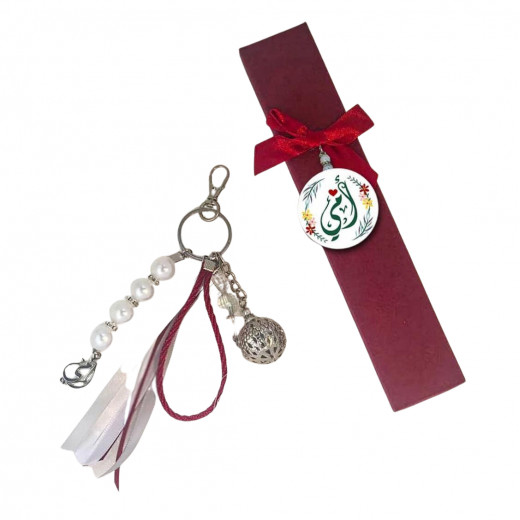 Amy Unique Key Chain for Mom, Burgundy