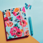 دفتر ملاحظات بتصميم الورد الأزرق مقاس A5 تشكيلة الصيف من مفكرة