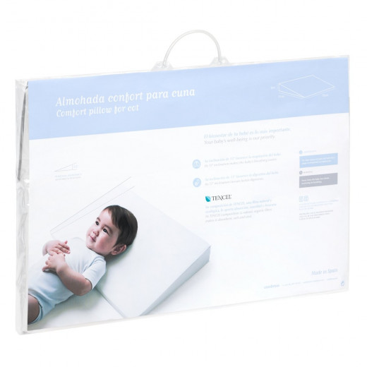 Cambrass - Comfort Cot Pillow 55x37x8.5 cm Liso E White