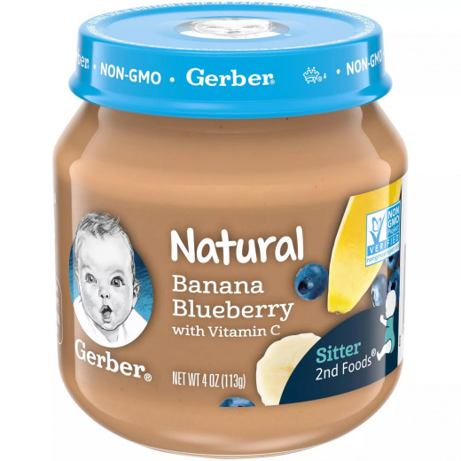 Gerber Food Natural Banana Blueberry Baby Meal, 113 g