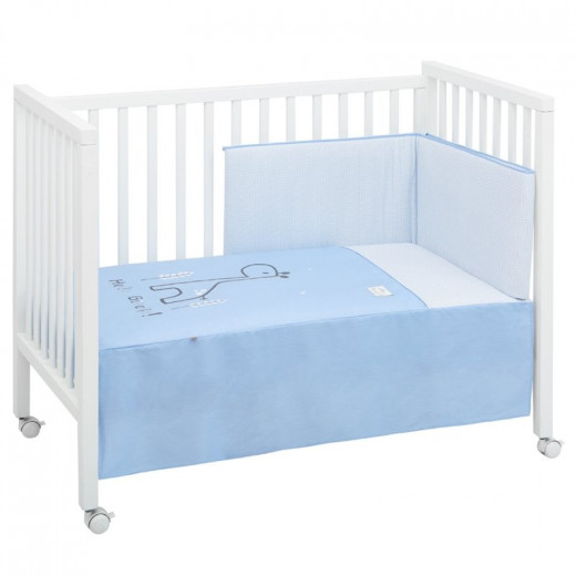 Cambrass - Set 2 Pcs.bedspread W/s Cot 60 Be Giraffe Blue 60x120x3 cm
