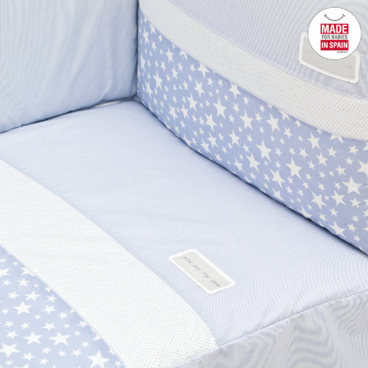 Cambrass - Set 2 Pcs.bedspread W/s Cot 70 Star Blue 70x140x3 cm