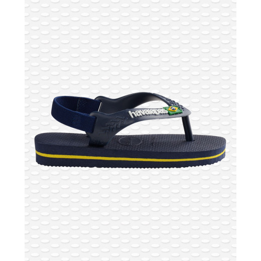 Havaianas Baby Brasil Logo II Navy Blue/citrus Yellow Size 22