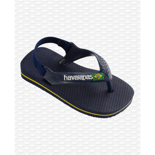 Havaianas Baby Brasil Logo II Navy Blue/citrus Yellow Size 22