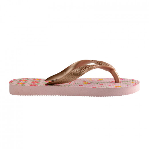 Havaianas Kids Flores Crystal Rose/Rose Gold Metallic Thongs Size 23-24