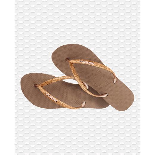 Havaianas Kids Slim Shiny Rose Gold Size 29-30