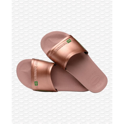 Havaianas Slide Brasil Rose/Gloden Blush Size 33-34