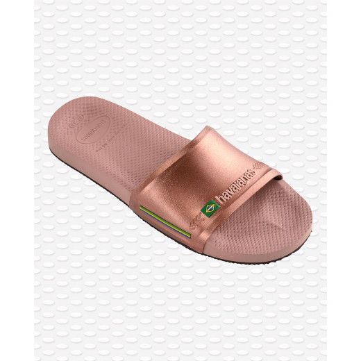 Havaianas Slide Brasil Rose/Gloden Blush Size 35-36