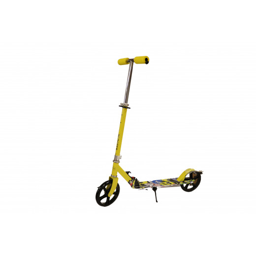 Scooter With Front and Back Wheels, Yellow and Colorful