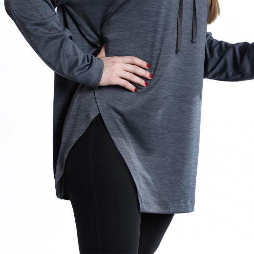 RB Women's Squat Hoodie , Free Size, Dark Grey