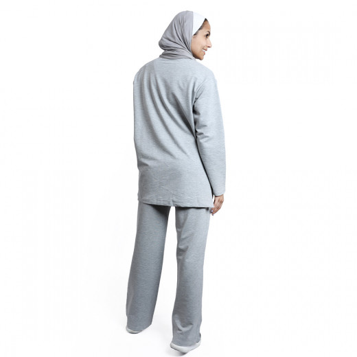 RB Women's High Low Set , Small, Light Grey