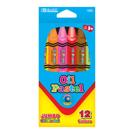 Bazic 12 Color Jumbo Oil Pastels