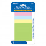 Bazic Stick On Note ,50 Paper , 4 Packs