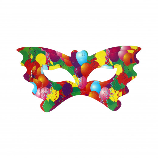 Happy Birthday Party Face Eye Mask Pack of 11- Colored Balloons Design