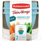 Rubbermaid Takealongs Medium Twist & Seal™ With Insert Tray Food Storage Container, 473 ml (2 Pack)