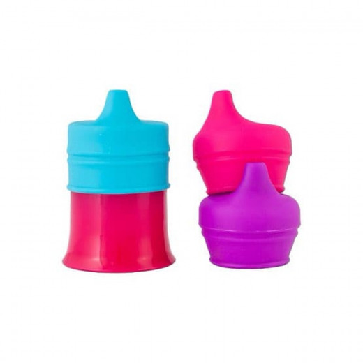 Boon - Snug Spout With Cup - Blue/Red/Purple