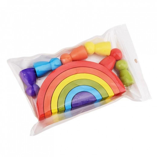 YIPPEE! Montessori Wooden Rainbow Toy Stacker