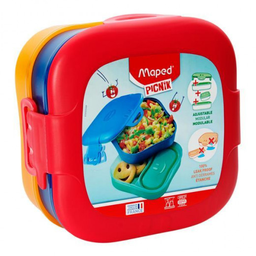 Maped Picnik - Concept 3 in 1 Lunch Box, Red, 1400 ml