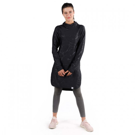 RB Women's Long Running Hoodie, Small Size, Marble Black Color