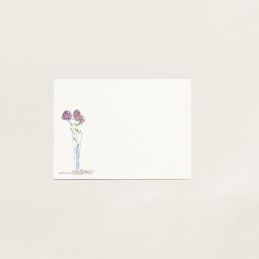 صندوق بطاقات للملاحظات بتصميم زهور في مزهرية
