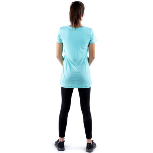 RB Women's Crossover T-Shirt, Small, Light Aquamarine