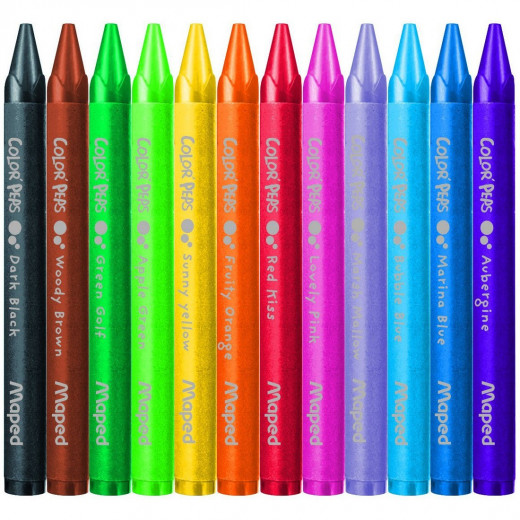 Maped Color Peps Wax Crayons Jumbo 12 Color Pencils